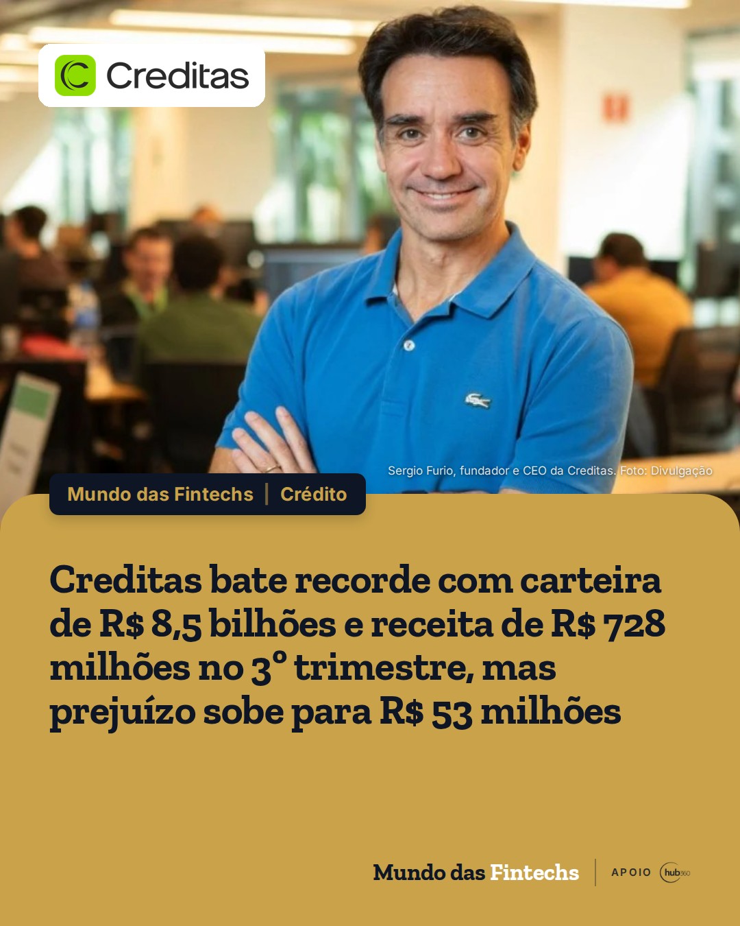 Creditas bate recorde com carteira de R$ 8,5 bilhões e receita de R$ 728 milhões no 3º…