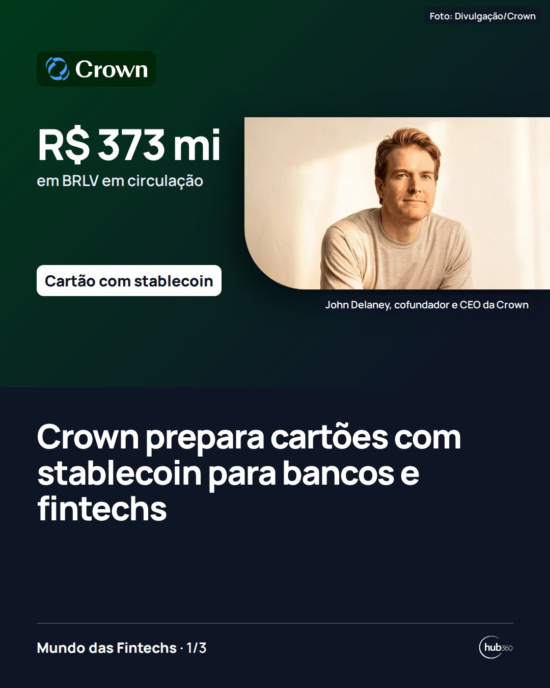 Crown, da stablecoin BRLV, monta infraestrutura para bancos e fintechs lançarem cartões com stablecoin; R$ 373 milhões em tokens circulam