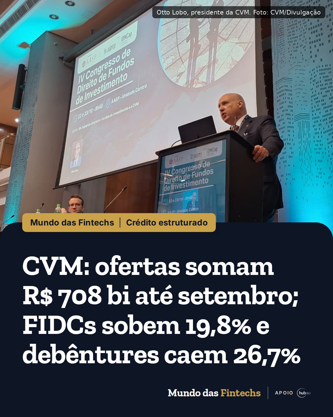 CVM: ofertas somam R$ 708 bilhões até setembro, com FIDCs em alta de 19,8% e debêntures em queda…